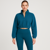 Marlis | Fleecegefüttertes Yoga-Outfit-Set – Pfauenblau
