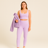 Marlis | Fleecegefüttertes Yoga-Outfit-Set – Hellviolett