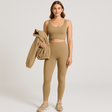 Marlis | Fleecegefüttertes Yoga-Outfit-Set – Khaki