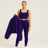Marlis | Fleecegefüttertes Yoga-Outfit-Set – Blau