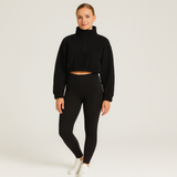 Marlis | Fleecegefüttertes Yoga-Outfit-Set – Schwarz