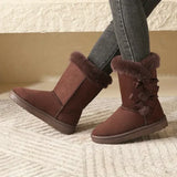 Klassische, mittelhohe schneestiefel für damen – marianne – Maron