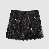 Matilda | Glamouröser Pailletten Minirock – Schwarz