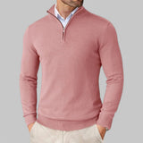 Mattia | Bequemer Pullover mit halbem Reißverschluss – Rose