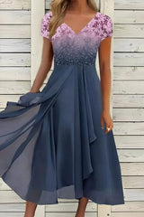 Maxi-Abendkleid - Lilith – Pink-Blau