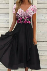 Maxi-Abendkleid - Lilith – Pink-Schwarz