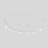 Mehrlagige Fußkette - Tamina – Silber
