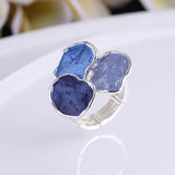 Klassische Kreis Emaille Ring – Blau