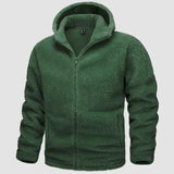 Roland - fleecejacke mit kapuze für männer – Dunkelgrün