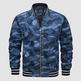Jacke aus leichtem material mit reißverschluss und zweifarbigem design – Blaue Tarnung