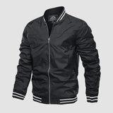 Jacke aus leichtem material mit reißverschluss und zweifarbigem design – Schwarz