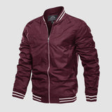 Jacke aus leichtem material mit reißverschluss und zweifarbigem design – Wein