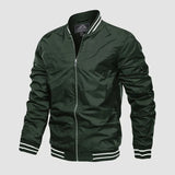 Jacke aus leichtem material mit reißverschluss und zweifarbigem design – Armee grün