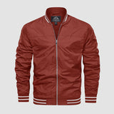 Jacke aus leichtem material mit reißverschluss und zweifarbigem design – Orange