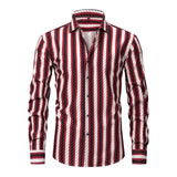 Cormac - gestreiftes Button-down-Hemd – Rot
