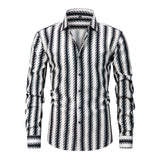 Cormac - gestreiftes Button-down-Hemd – Schwarz