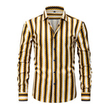 Cormac - gestreiftes Button-down-Hemd – Gelb