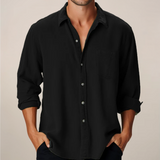 Fedele | Herren Langarmhemd – Schwarz