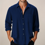 Fedele | Herren Langarmhemd – Marineblau