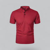 William | Ohne Kragen Taillierter Schnitt Poloshirt – Rot