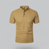 William | Ohne Kragen Taillierter Schnitt Poloshirt – Khaki