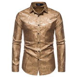Oliver | Langarm Hochglanz Langarmhemd – Gold