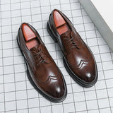 Griffin | Runde Zehenbox Hochglanz Elegante Schuhe – Braun