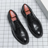 Griffin | Runde Zehenbox Hochglanz Elegante Schuhe – Schwarz