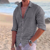 Eberhard | Herren Langarm Sommerhemd – Grau