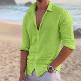 Eberhard | Herren Langarm Sommerhemd – Grün