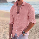 Eberhard | Herren Langarm Sommerhemd – Pink