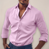 Percival | Langarm Knopfleiste Langarmhemd – Rosa