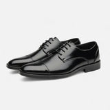 Fitzgerald | Schnürung Hochglanz Schnürschuhe – Schwarz