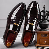 Leonard | Schlupf Hochglanz Loafer – Braun