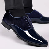 Frederick | Schnürung Hochglanz Schnürschuhe – Blau