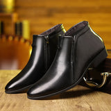 Richard | Seitlicher Reißverschluss Knöchelhoher Schaft Stiefeletten – Schwarz