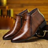 Richard | Seitlicher Reißverschluss Knöchelhoher Schaft Stiefeletten – Braun