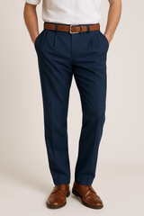 Ernest | Slim-Fit Konisches Bein Anzughose – Marineblau