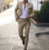 Jayceon - Herrenblazer und Hose – Beige