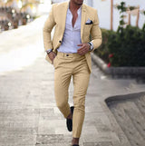 Jayceon - Herrenblazer und Hose – Khaki