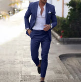 Jayceon - Herrenblazer und Hose – Dunkelblau