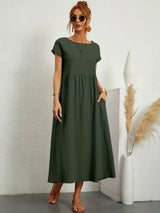 Cintia – Lässiges Midi Kleid – Grün