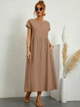 Cintia – Lässiges Midi Kleid – Khaki