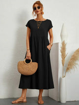 Cintia – Lässiges Midi Kleid – Schwarz