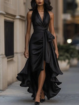 Nocturna - Klassisches Eleganzkleid – Schwarz