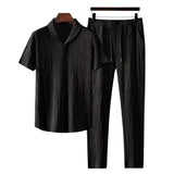 Herren Sommer Set aus Baumwolle – Polo & Hose im Old-Money Stil – Schwarz