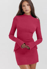 Damen Satin Minikleid mit A-Linien-Schnitt und Eleganter Silhouette – Rosa