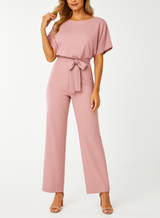 Minimalistischer Jumpsuit Mit Weitem Bein - Lavinia – Rosa