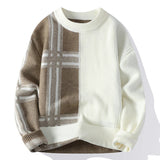 Minimalistischer Patchwork Pullover für Herren – Beige