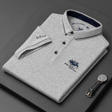 Miles - Polohemd mit Stickakzent – Grau